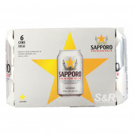 Sapporo Premium Beer 6 cans 